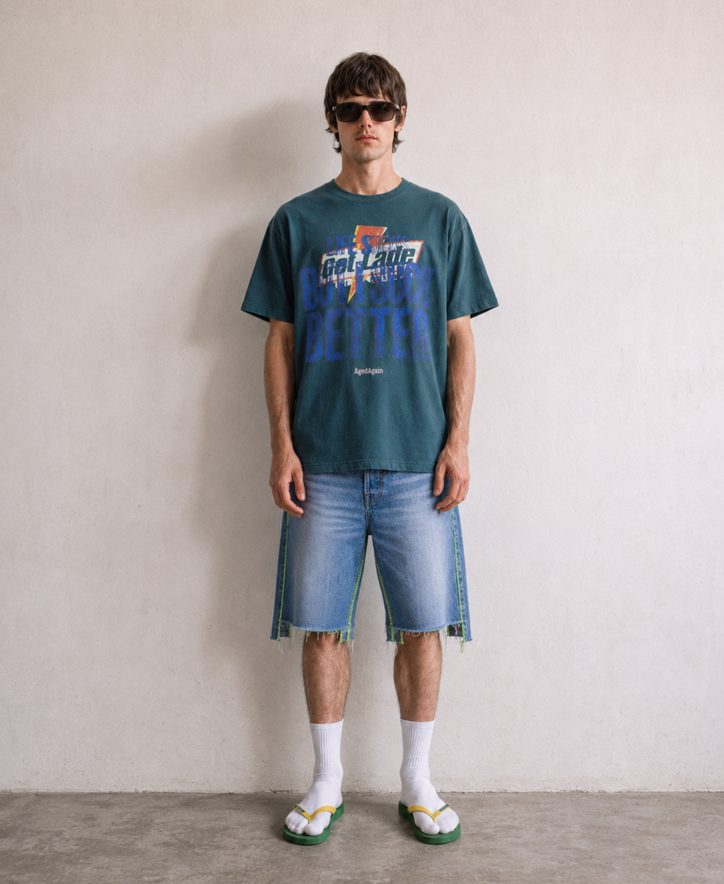 Life Sucks - Tee - Pink - model front