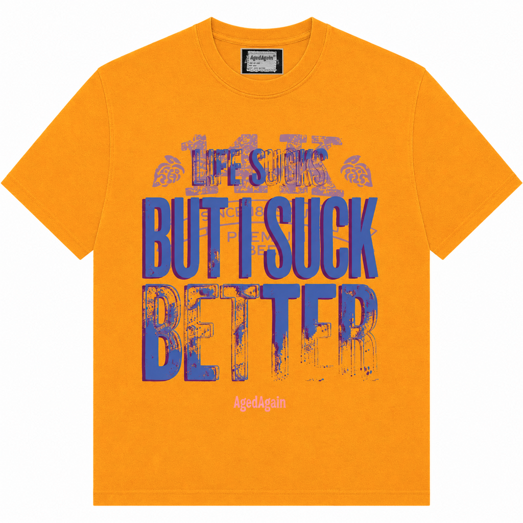 Life Sucks - Tee - Orange - front