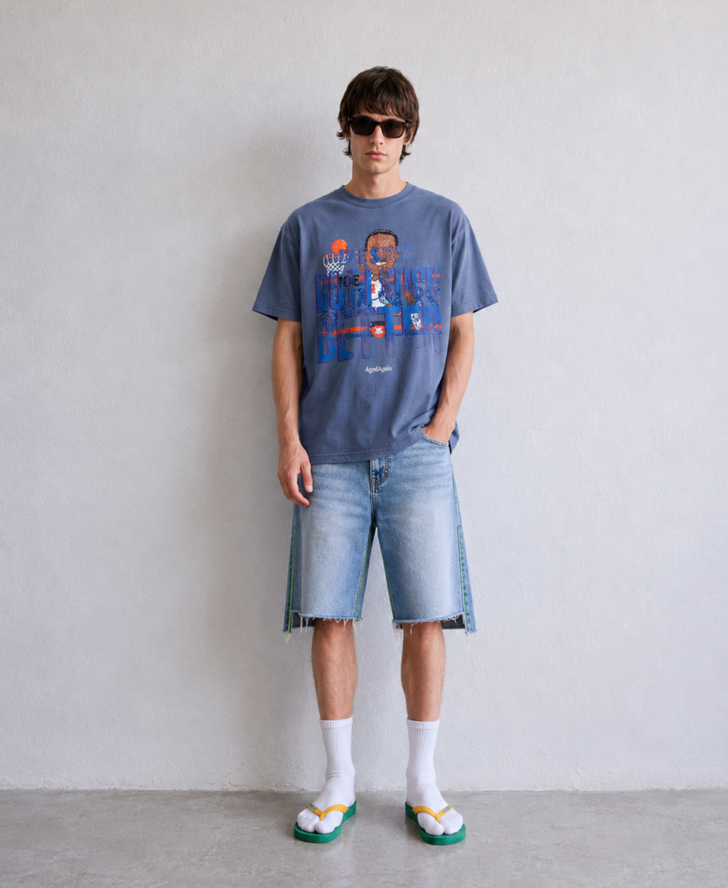 Life Sucks - Tee - Light Blue - model front