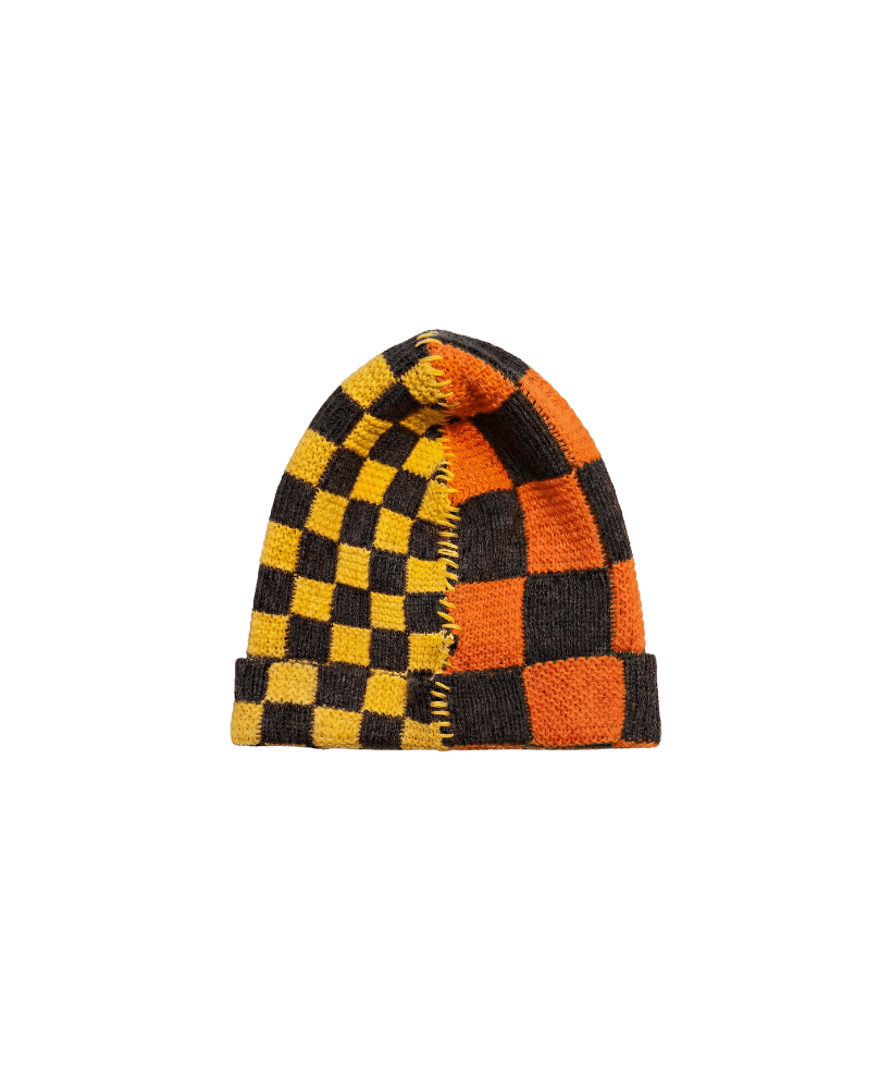 Twin Age — Handknitted Beanie — Mustard & Rust - AgedAgain